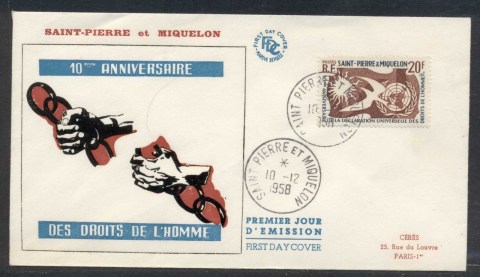 St-Pierre-et-Miquelon-1958-Human-Rights-FDC