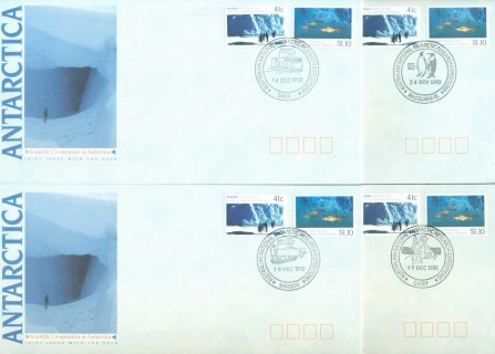 AAT-1990-Antarctic-Research-Base-Set-4xFDC