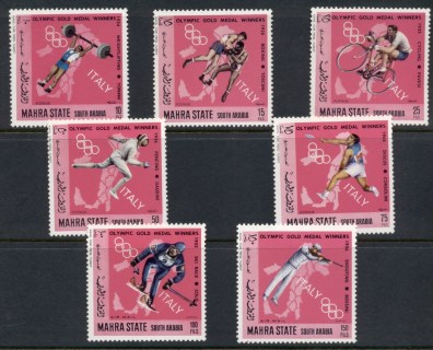 Aden-Mahra-State-1968-Mi107-113-Italian-Olympic-Champions-MLH