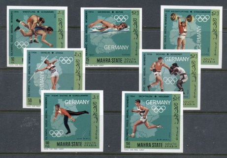 Aden-Mahra-State-1968-Mi99-105b-German-Olympic-Champions-IMPERF-MUH