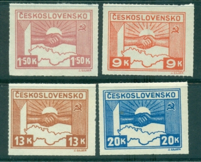 Czechoslovakia-1945-Clasped-hands-MUH-lot38066