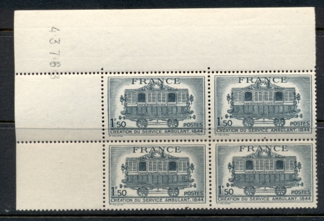 France-1944-Travelling-Post-Office-Centenary-blk4-MUH