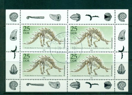 Germany-DDR-1990-Dinosaurs-MS-CTO-lot58221