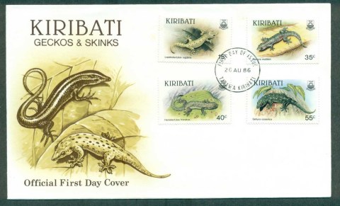 Kiribati-1986-Geckos-FDC-lot70940