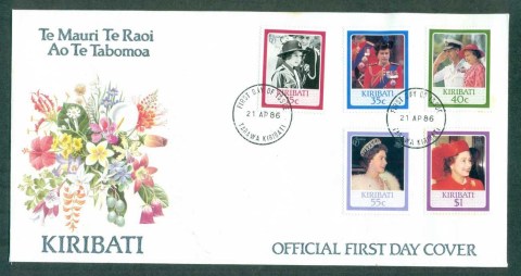 Kiribati-1986-QEII-60th-Birthday-FDC-lot70941