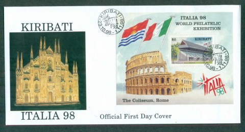 Kiribati-1998-Italia-98-MS-FDC-lot70973