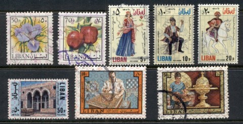 Lebanon-1978-Pattern-Overprints-Asst-FU