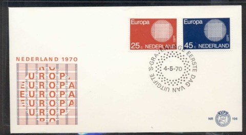 Netherlands-1970-Europa-Woven-Threads-FDC