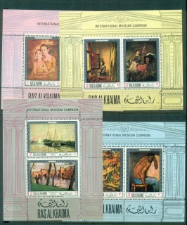 Ras-Al-Khaima-1968-Mi42-45-Famous-Paintings-4x-MS-MLH