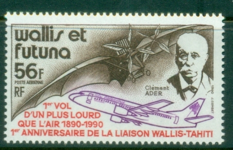 Wallis-Futuna-1990-Aviation-Pioneer-Clement-Ader-MUH