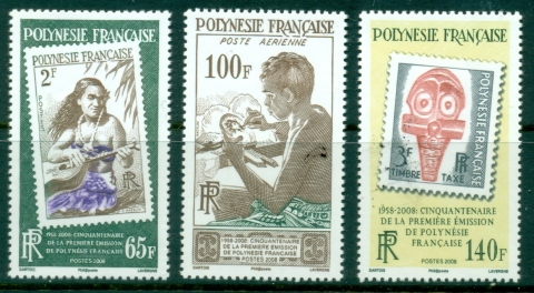 French-Polynesia-2008-French-Polynesia-Postage-Stamp-Anniversary-MUH