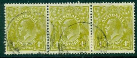 Australia-KGV-Head-4d-Olive-Small-Multi-Wmk-Perf-135x12-jpg-5-Strip-3-FU-lot25052