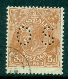 Australia-KGV-Head-5d-Brown-Small-Multi-Wmk-Perf-135x12-jpg-5-Perf-OS-FU-lot21939