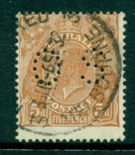 Australia-KGV-Head-5d-Brown-Small-Multi-Wmk-Perf-135x12-jpg-5-Perf-OS-FU-lot21940