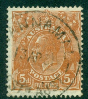 Australia-KGV-Head-5d-Liht-Orane-Brown-Small-Multi-Wmk-Perf-135x12-jpg-5-FU-lot25062