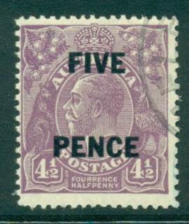 Australia-KGV-Head-5d-on-4½d-Violet-Small-Multi-Wmk-Perf-135x12-jpg-5-CTO-lot25076