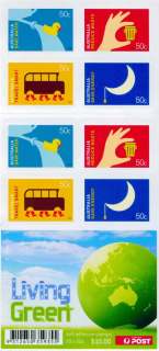 Australia-2008-Living-Green-20-x-50-cent-Multi-PDie-cut-20-stamps-to-designs-of-sheet-stamps