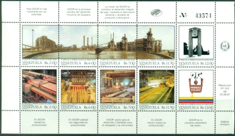 Venezuela-1987-National-Steel-Production-Sidor-Mills-25th-Anniversary-MS-MUH-XL