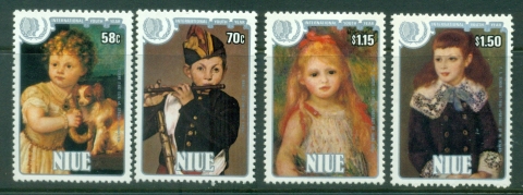 Niue-1985-International-Youth-Year-Paintings-of-Children-MLH