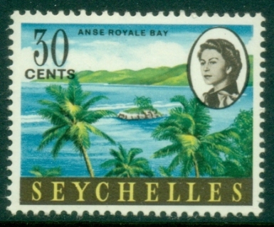 Seychelles-1962-69-QEII-Pictorial-30c-Anse-Royale-Bay-MLH