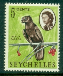 Seychelles-1962-69-QEII-Pictorial-5c-Black-Parrot-MLH