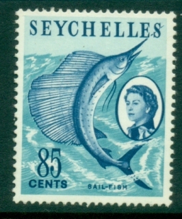 Seychelles-1962-69-QEII-Pictorial-85c-Sail-Fish-MLH