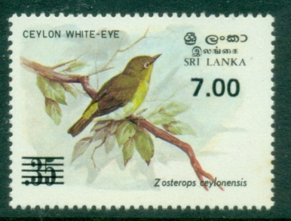 Sri-Lanka-1986-Bird-Surcharged-7r-on-35c-MLH