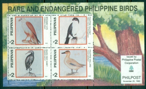 Philippines-1992-Rare-Endangered-Philippines-Birds-MS-MUH