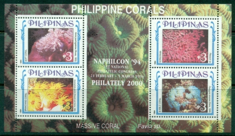 Philippines-1994-Philippine-Corals-MS-Philatelic-Congress-MUH