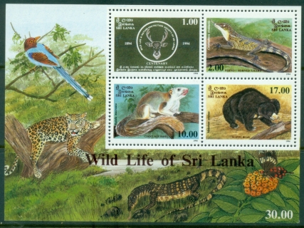 Sri-Lanka-1994-National-Wildlife-Nature-Protection-Society-MS-MUH