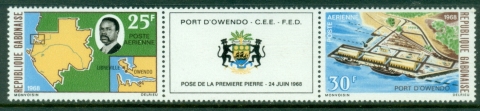 Gabon-1968-Owendo-Harbour-President-Bongo-label-MUH