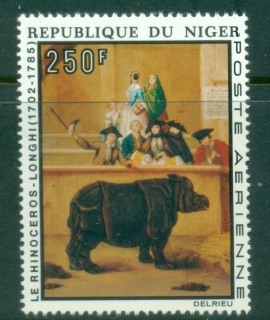 Niger-1974-Europ-Afrique-Painting-Rhinoceros-Muh