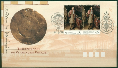 Christmas-Is-1996-De-Vlaminghs-Voyage-Joint-issue-Australia-FDC