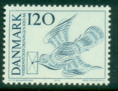 Denmark-1974-UPU-centenary-MUH