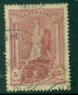 Australia-1938-Coronation-Robes-Thick-Paper-5sh-FU_2