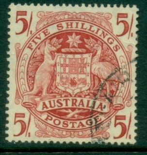 Australia-1948-50-Coat-of-Arms-5sh-FU