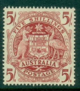 Australia-1948-50-Coat-of-Arms-5sh-MLH