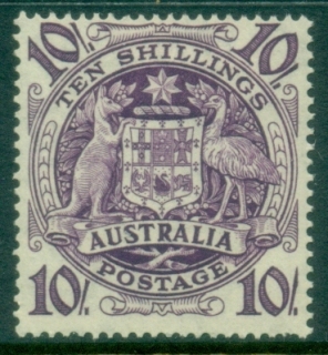 Australia-1948-50-Coat-of-Arms-10sh-MLH