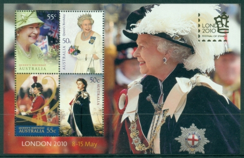 Australia-2010-Queens-Birthday-London-2010-Stamp-Festival-MS-MUH