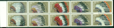 USA-1990-Indian-Headdresses-Booklet-pane-MUH_1