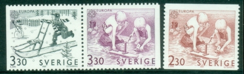 Sweden-1989-EUROPA-Stamps-Childrens-Games-MUH