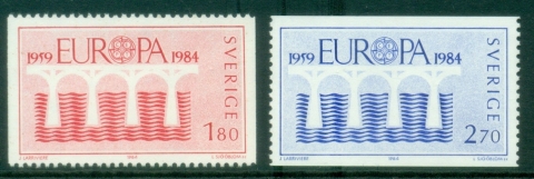 Sweden-1984-EUROPA-Stamps-Bridges-The-25th-Anniversary-of-CEPT-MUH