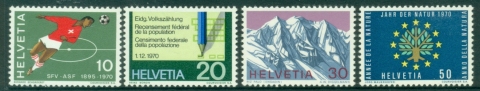 Switzerland-1970-The-75th-Anniversary-of-the-Swiss-Football-Association-Population-Census-Swiss-Alps-European-Nature-Conservation-Year-MUH