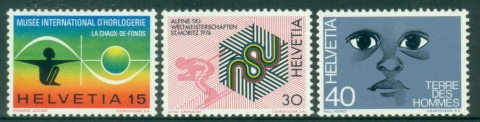Switzerland-1973-International-Watch-and-Clock-Museum-World-Ski-Championships-Children-Aid-MUH