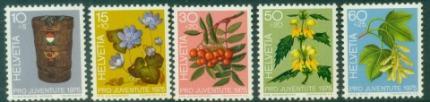 Switzerland-1975-Pro-Juventute-Forest-Plants-Stamp-Day-MUH