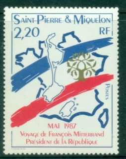 St-Pierre-et-Miquelon-1987-Visit-of-President-Mitterrand-MUH