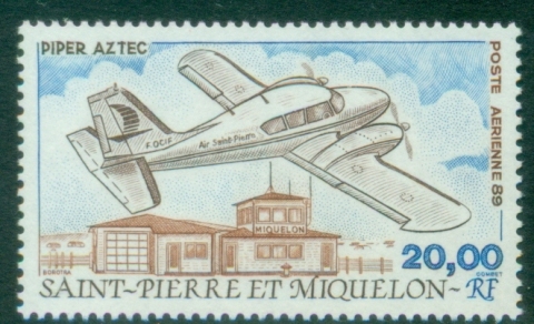St-Pierre-et-Miquelon-1989-Airmail-Airplane-MUH