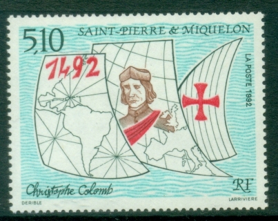 St-Pierre-et-Miquelon-1992-Discovery-of-America-Columbus-500th-Anniversary-MUH