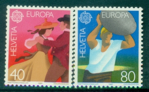 Switzerland-1981-EUROPA-Stamps-Folklore-MUH