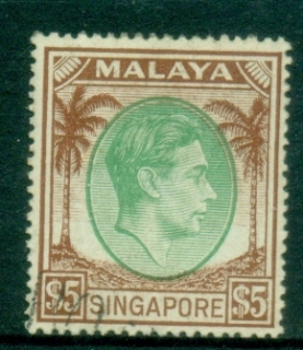 Singapore-1949-52-KGVI-Portrait-5-Perf-18-FU